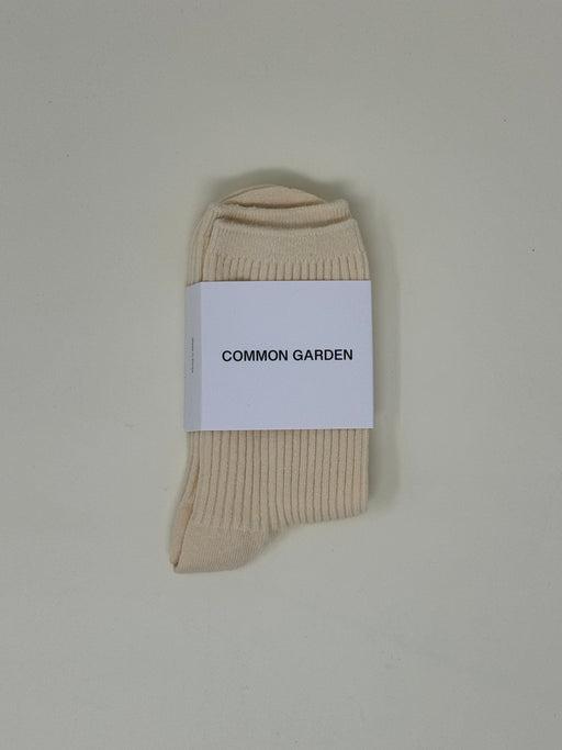 Common Garden Butter Cream 2x2 Rib Socks | Tangerine NYC