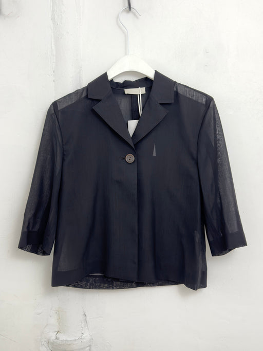 Amomento Sheer Crop Jacket in Black | Tangerine NYC