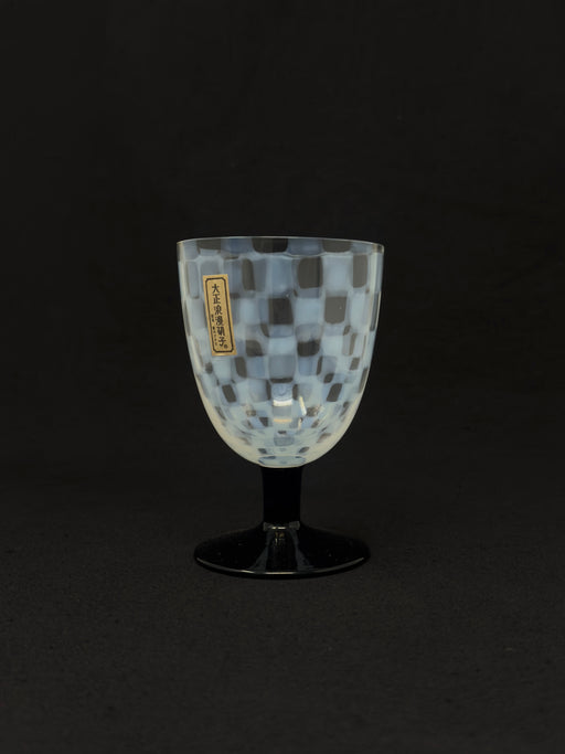 Milky Checkered Wine Glass | Tangerine NYC