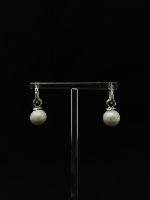 Eroded Pearl Small Hoops | Tangerine NYC