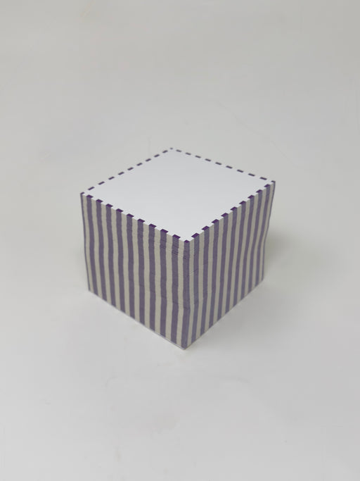 Flores Paper Dash Stripe Block, Purple and Ivory | Tangerine NYC