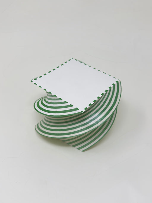 Flores Paper Dash Stripe Spiral, Green and Ivory | Tangerine NYC