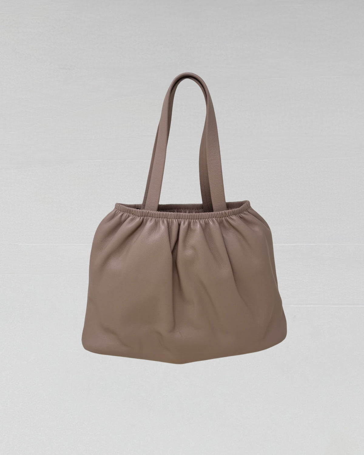 新品未使用mekearisa / HELLO BAG (urban taupe) Elastic Tote Bag Mini, Beige — TANGERINE