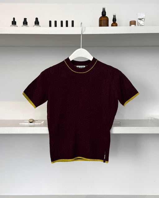 Sunnei Knit Elastic Pants, Burnt Aubergine | Tangerine NYC