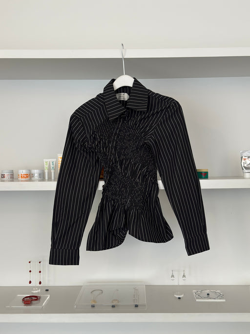 Twist Shirt, Black Stripes | Tangerine NYC
