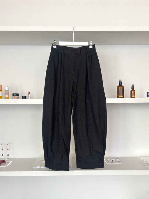Wool Shirring Pant, Charcoal | Tangerine NYC