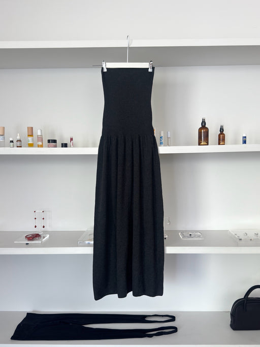 Amomento Shirring Knit Maxi Dress, Charcoal | Tabngerine NYC