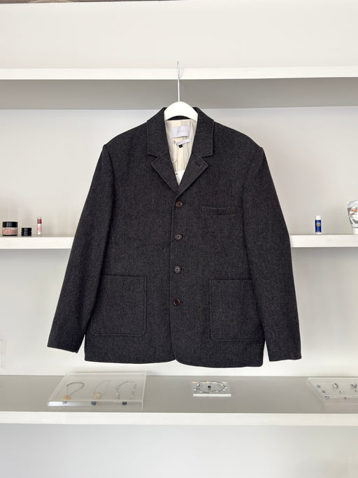Wool Oversized Jacket, Charcoal | Tangerine NYC