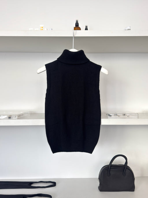 Baserange Tier Turtleneck Vest, Black | Tangerine NYC