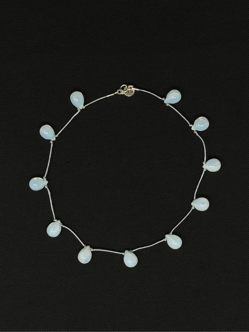 Sisi Joia Noue Necklace, Opaline White / Grey | Tangerine NYC