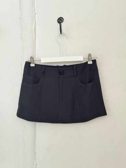 Priscavera Charcoal A-Line Mini Skirt | Tangerine NYC