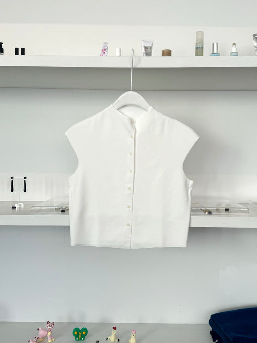 Amomento Wholegarment Cap Sleeve Cardigan, White | Tangerine NYC