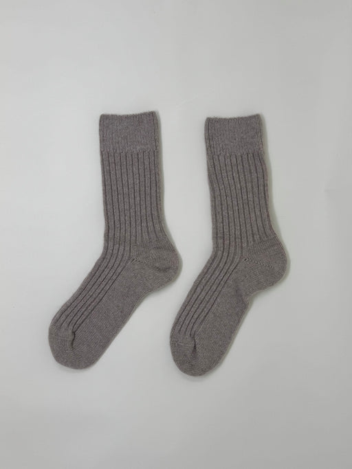Baserange Recycled Cashmere Rib Overankle Socks, Omi Sand | Tangerine NYC