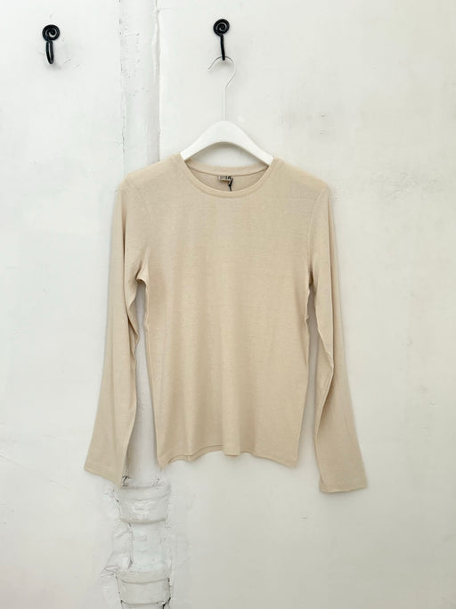 Baserange Silk Long Sleeve Tee, Undyed | Tangerine NYC