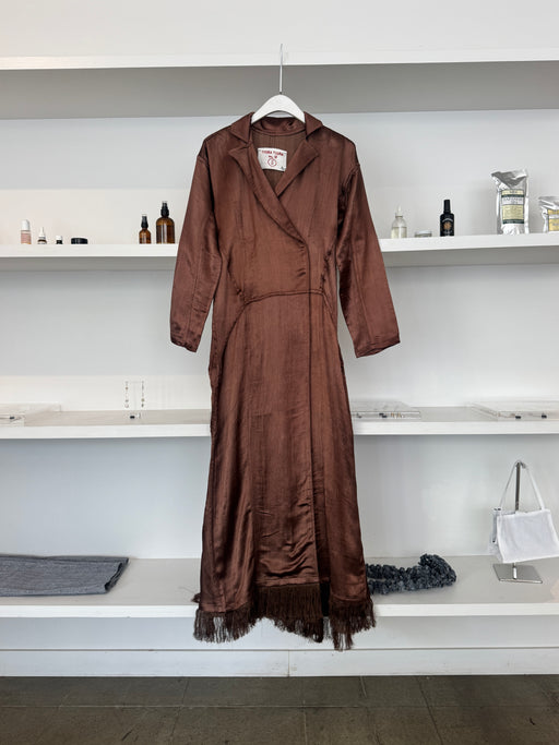 Silk Mashroo Appointment Dress, Dark Chocolate | Tangerine NYC