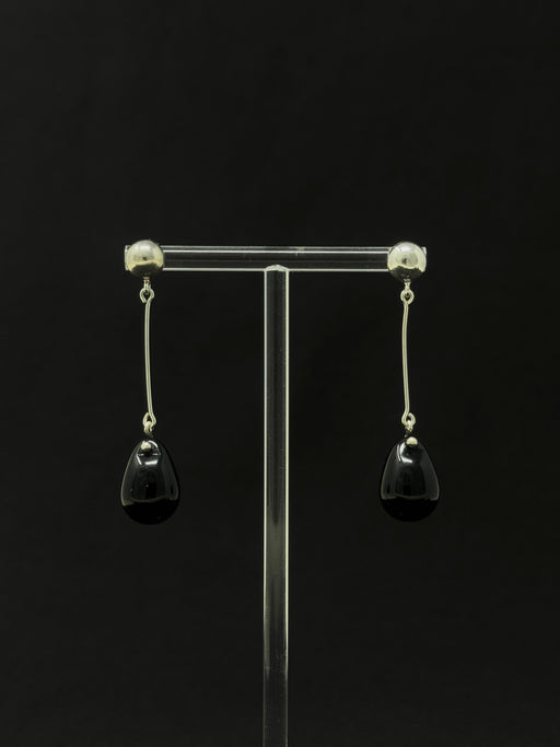 Gota Long Earrings, Black | Tangerine NYC