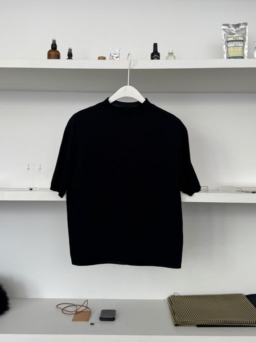 Amomento Half Zip-Up Knit, Black | Tangerine NYC
