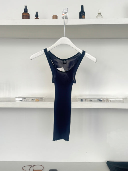 Oscalito Pure Silk Tank Top, Blue | Tangerine NYC